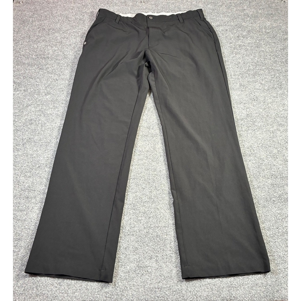 Adidas Golf Pants Mens 36x32 Black Stretch Performance Flat Front